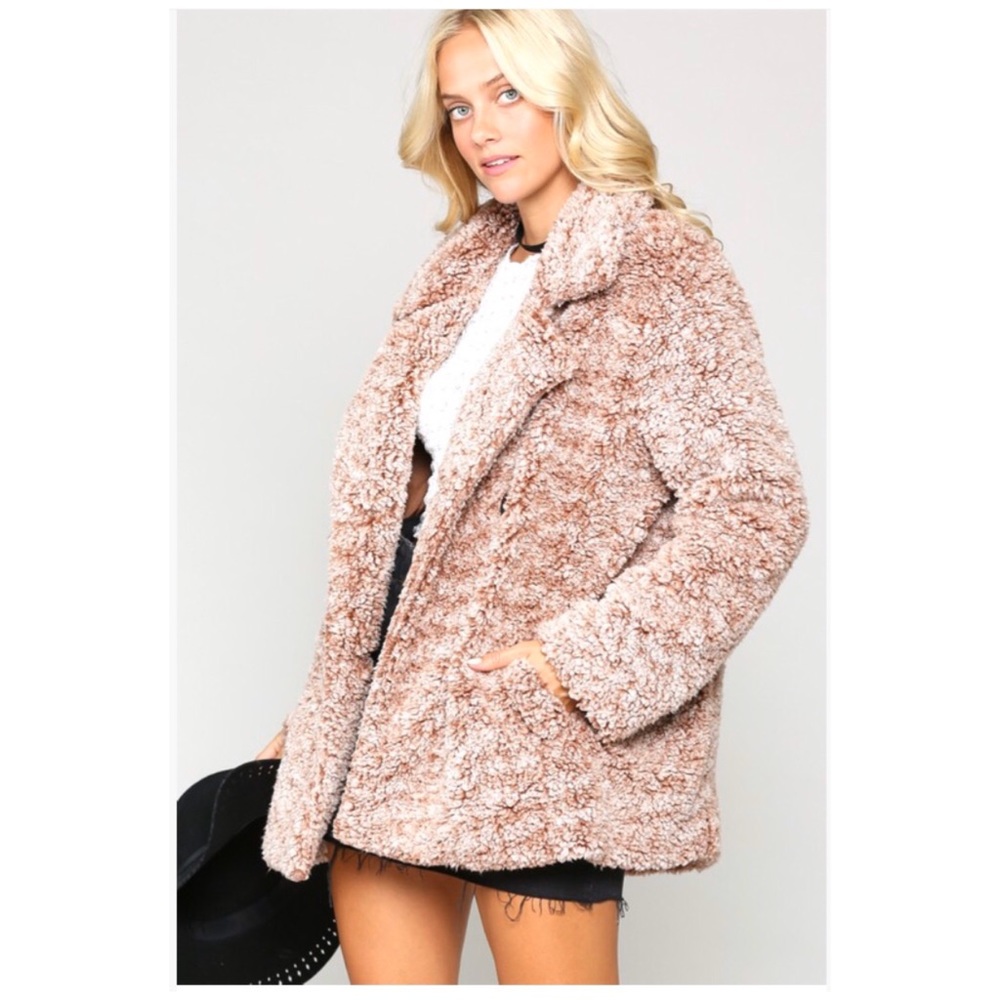 🎉HP🎉 JILLIAN Faux Fur Teddy Peacoat - Picture 2 of 2
